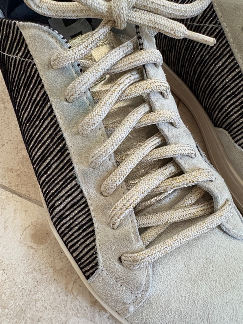 P448 Women’s Low-Top Sneakers in Beige and Black - Picture 4 of 5